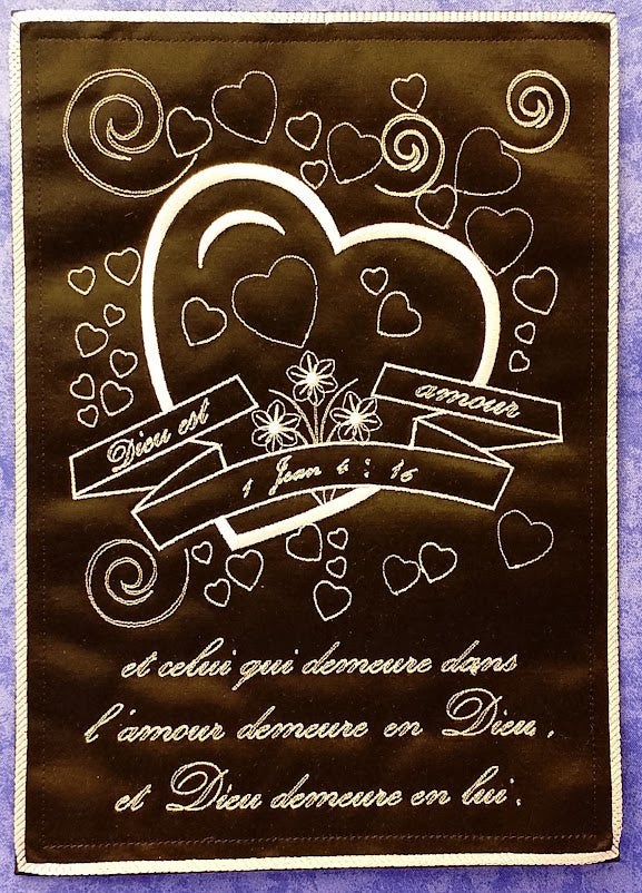 Tableau Inspirant "Dieu est Amour" (1 Jean 4:16) - Cadre en Option