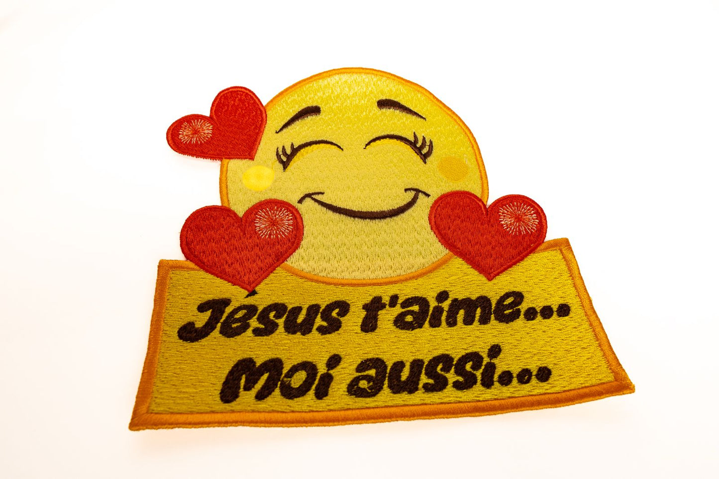 Écusson Smiley – “Jésus t’aime… Moi aussi” (N°2)
