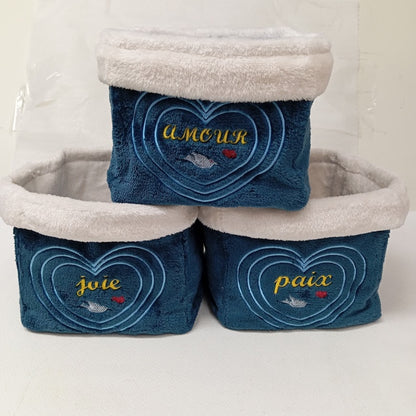 Pochon carré Amour, Paix et Joie