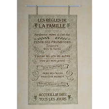 Grande Tenture Murale Décorative – "Les Règles de la Famille" (80 x 46 cm)