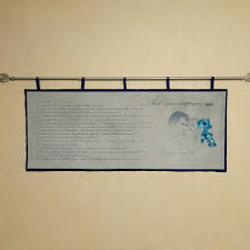 Grande Tenture Murale Brodé "Clés de l'Amour Réciproque" (120 x 45 cm)
