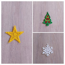 Petites Décorations de Noël à Suspendre - Motifs Étoile, Flocon, Sapin