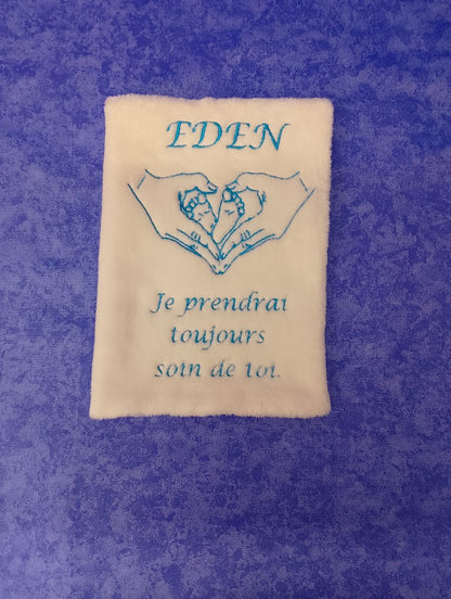 Couvre carnet de santé blanc – Je prendrai toujours soin de toi