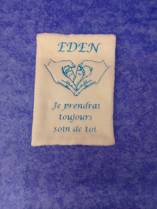 Couvre carnet de santé blanc – Je prendrai toujours soin de toi