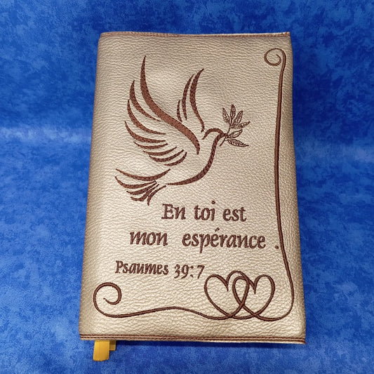 Couvre-livre Bible : En toi est mon espérance (Psaumes 39:7)