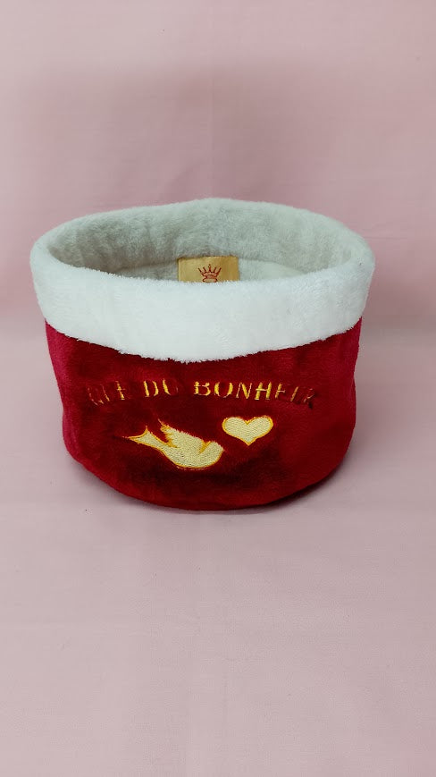 Pochon rond rouge - “Que du bonheur”