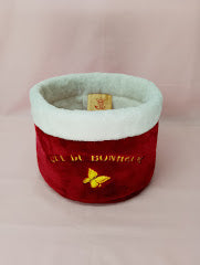 Pochon rond rouge - “Que du bonheur”