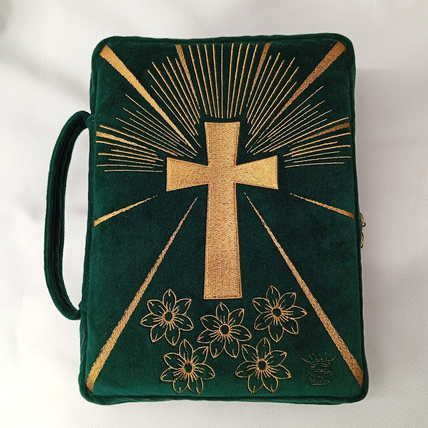 Sacoche Bible Velours - "La Croix Dorée"