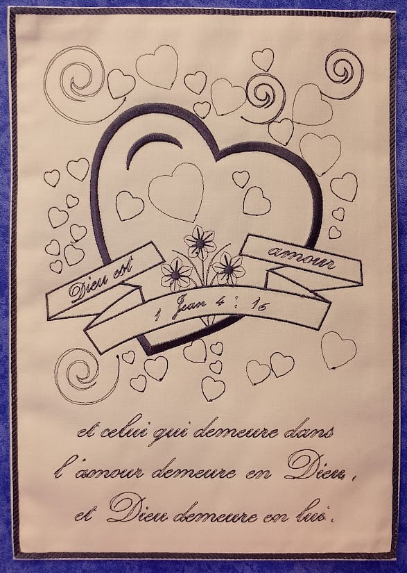 Tableau Inspirant "Dieu est Amour" (1 Jean 4:16) - Cadre en Option
