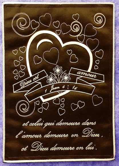 Tableau Inspirant "Dieu est Amour" (1 Jean 4:16) - Cadre en Option