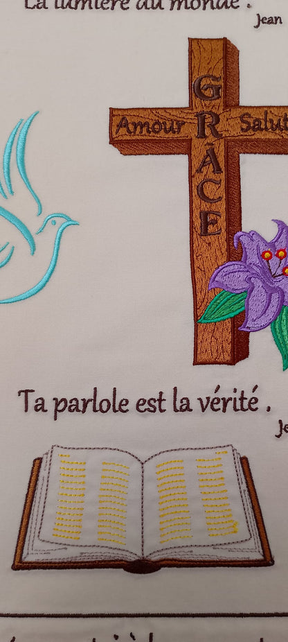 Tableau tenture - Jésus, la lumière du monde.