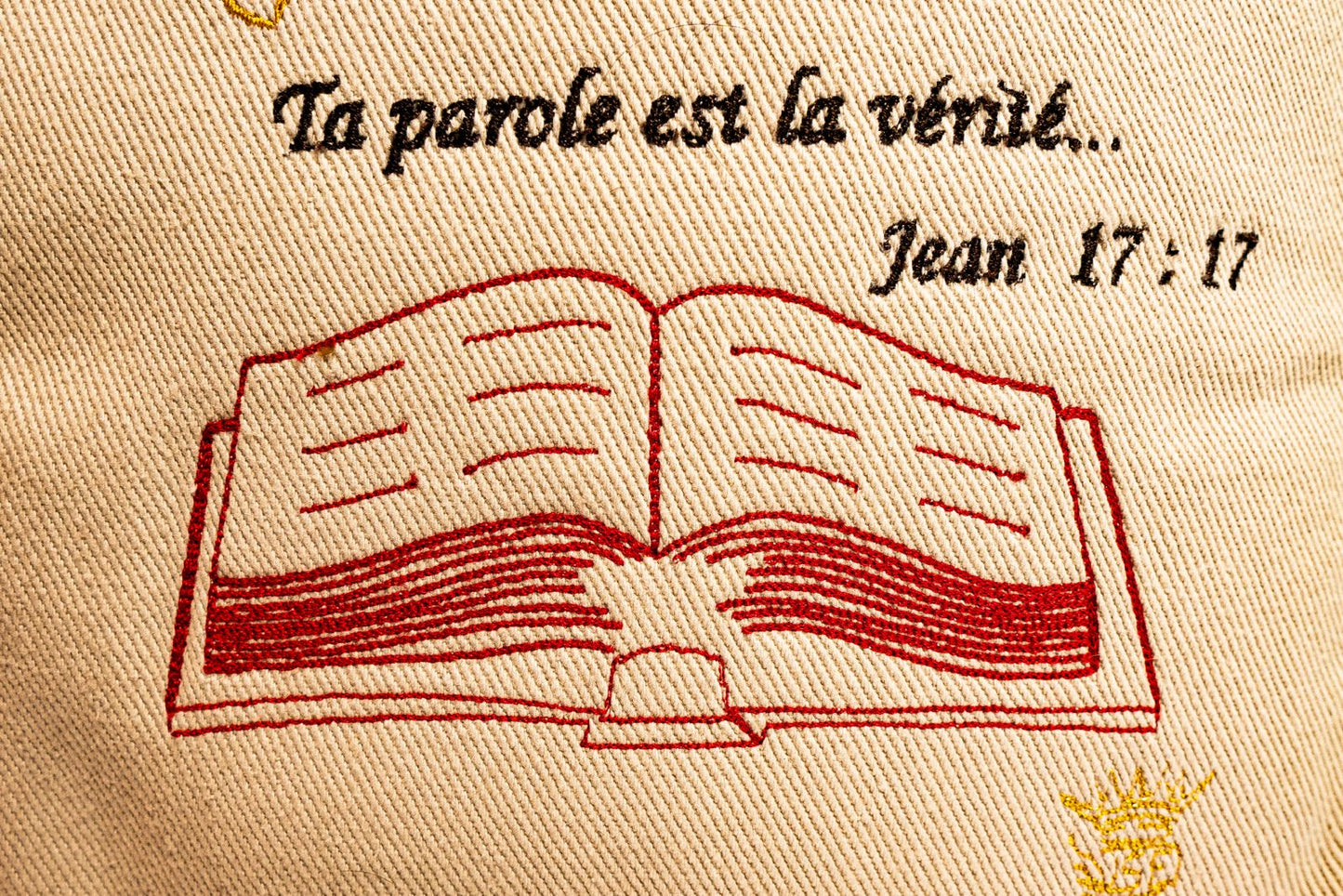 Sacoche Bible en Jeans - "Ta Parole est la Vérité" (Jean 17:17)