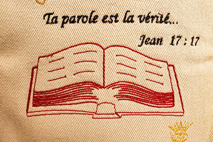 Sacoche Bible en Jeans - "Ta Parole est la Vérité" (Jean 17:17)