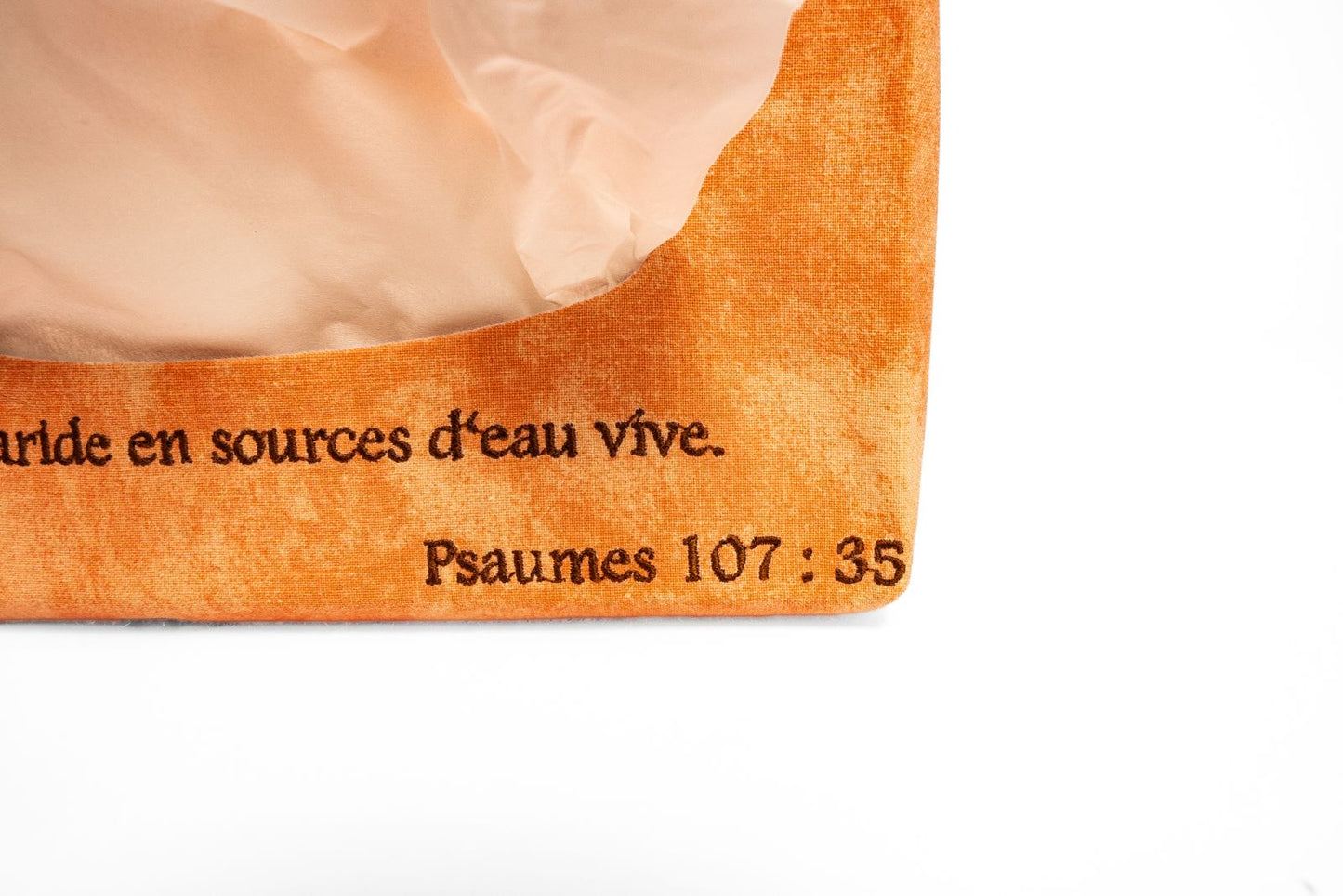 Couvre boîte à mouchoirs - "Car il change aussi le désert en lac" – Psaumes 107:35