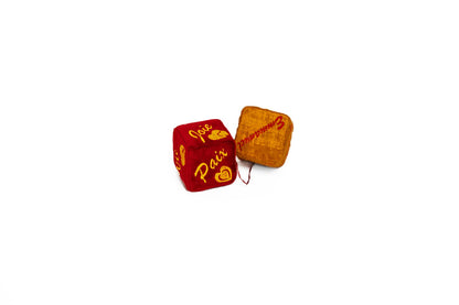 Petits dés décoratifs rouge et jaune
