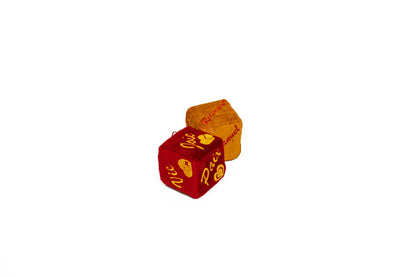 Petits dés décoratifs rouge et jaune