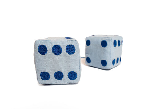 Petits dés décoratifs bleus