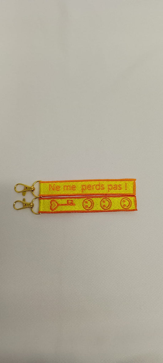 Porte-Clé Brodé qui parle - "Ne me perds pas"