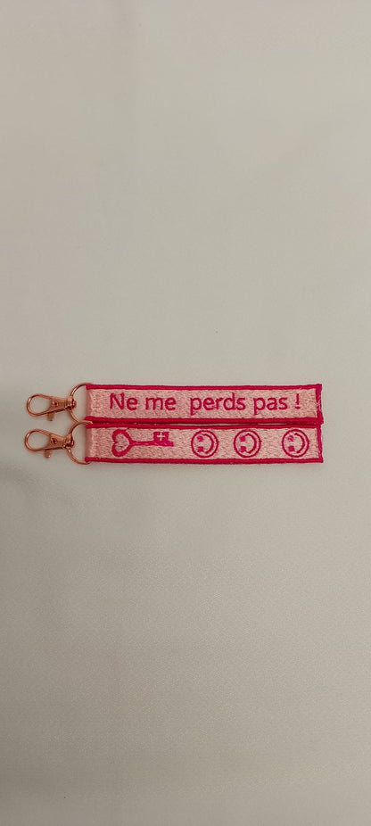 Porte-Clé Brodé qui parle - "Ne me perds pas"