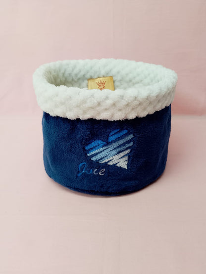 Pochon rond cœur zébré - Amour, Paix ou Joie