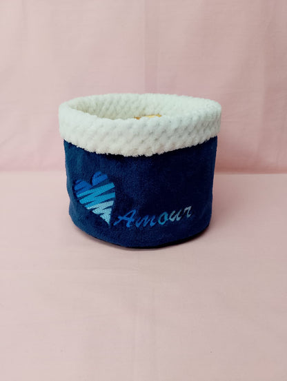 Pochon rond cœur zébré - Amour, Paix ou Joie