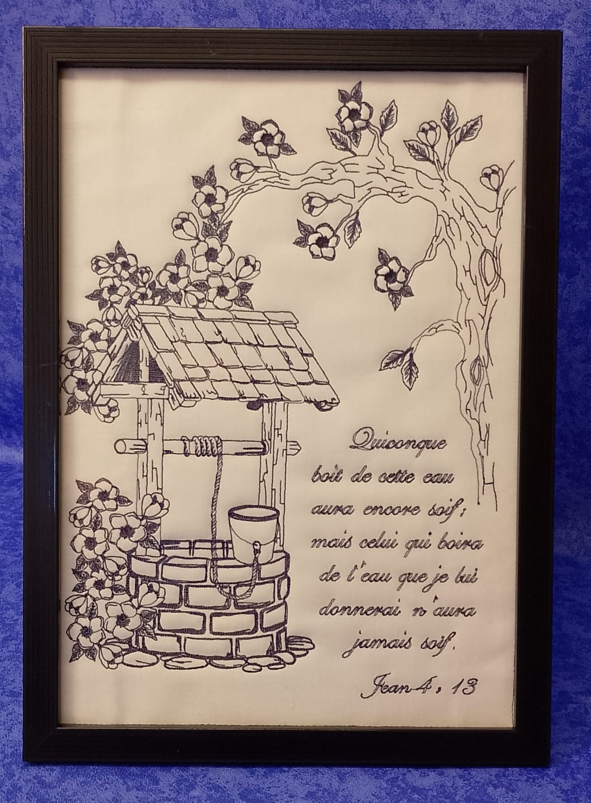 Tableau Inspirant "Quiconque boira" (Jean 4:13) - Cadre en Option