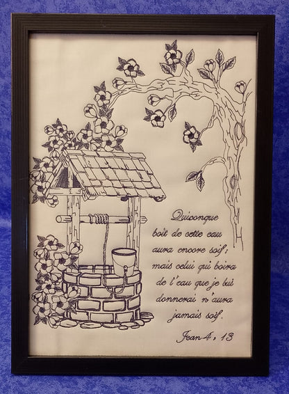 Tableau Inspirant "Quiconque boira" (Jean 4:13) - Cadre en Option