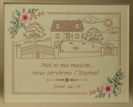 Tableau « Moi et ma maison, nous servirons l’Éternel » – Josué 24:15
